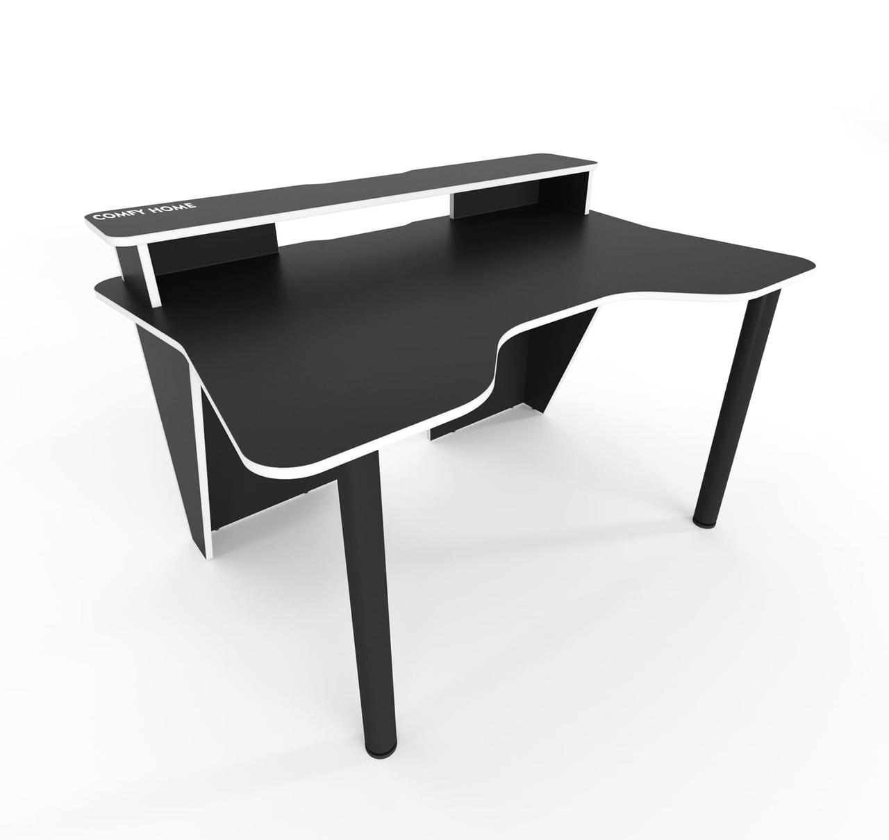 Геймерський стіл "Darrius" 140х92х75 см. Чорний/Білий, фото 1