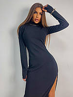 Женское минималистическое мини платье гольфик с разрезом на бедре Арт. 8861А410 42/44