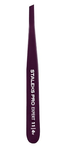 Пінцет для брів Staleks Pro Expert 11 Type 4 скошені крайки ТЕ-11/4