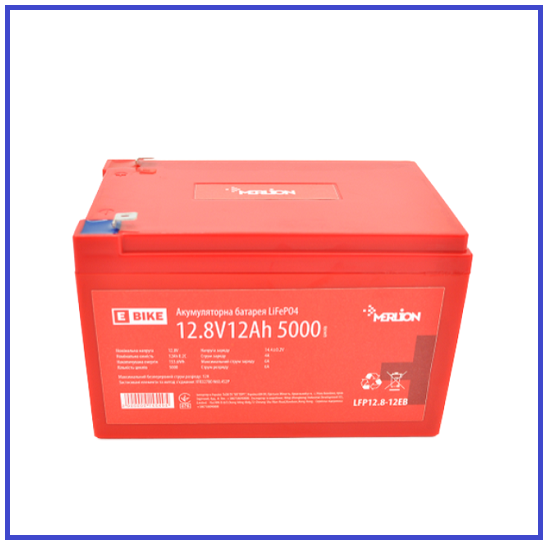 Літій-залізо-фосфатний акумулятор Merlion LiFePO4 12.8V 12Ah (4S2P/BMS-15A) (151x99x99) до 5000 циклів