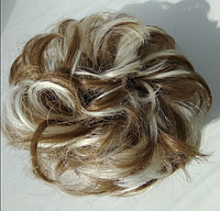 Шиньйон гумка з волосся для гульки БЛОНД із ручним вибілюванням No10Н613