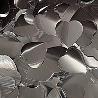 Конфеті серця срібні 25 мм, 1 кг (54)