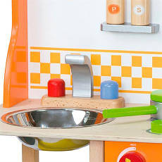 Дитяча кухня Viga Toys із дерева з посудом, аксесуарами (50957FSC), фото 4