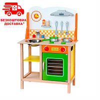Дитяча кухня Viga Toys із дерева з посудом, аксесуарами (50957FSC)