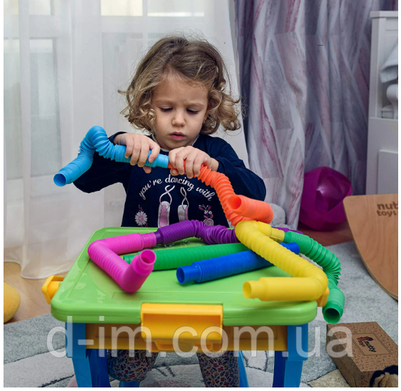 Fidget Pop Tube Пластикові еластичні труби, набір 12 штук