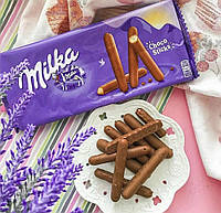 Печиво-палички Milka Ліла Стікс вкрите молочним шоколадом 112 г