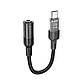 Перехідник Type-C адаптер на навушники mini jack 3.5mm AUX HOCO Spirit transparent digital (0.15m, DAC). Black, фото 2