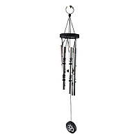 Музика вітру "ОМ" 5 трубок метал 40см сріблястий (21671B)S