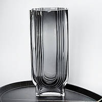 Стеклянная ваза "Серая грань" 30 см