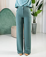 Жіночі класичні широкі бірюзові штани палаццо великого розміру 42-54