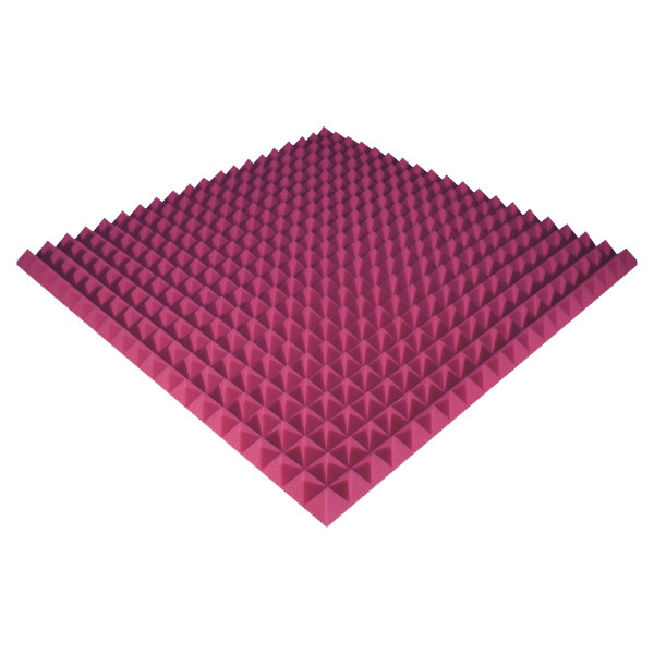 Панель з акустичного поролону Ecosound Pyramid Color 50 100х100 см Рожевий