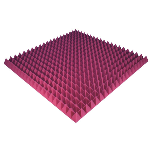 Панель з акустичного поролону Ecosound Pyramid Color 70 100х100 см Рожевий