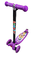 Дитячий триколісний самокат Maxi з героями Disney Princess Violet світні колеса
