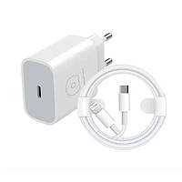 Комплект зарядки для iPhone WUW T53 Type-C to Lightning 2.4A Белый