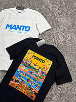 Мужская футболка Manto Gym черная хлопковая Манто с принтом