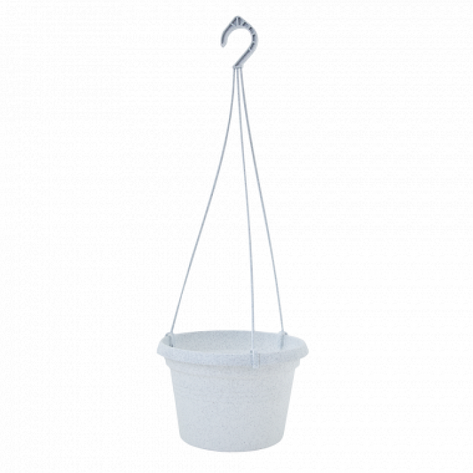 Квітковий вазон для веранди з підвісним гачком 25*16 см Білий Глорія Алеана, фото 1