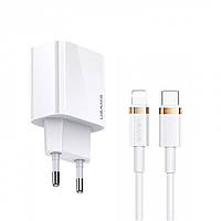 Комплект быстрой зарядки для iPhone Usams T49 Type-C to Lightning PD20W Белый