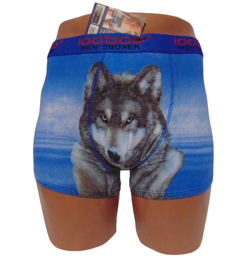 Чоловічі боксери вовк Loosoo 8334 L сині, фото 1