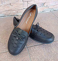 Туфлі жіночі з бантиком, чорні, МАЛОМІРЯТЬ