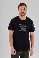 Мужская молодежная качественная футболка черная базовая, модная летняя мужская футболка