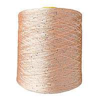 Італійська мікропайєтка 2 мм на основі, персик з пайєткою срібло (Пряжа полієстер для в'язання)