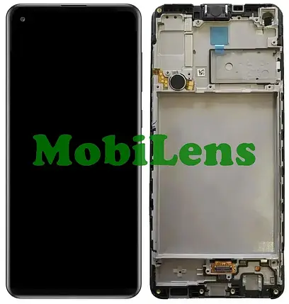 Samsung A217, Galaxy A21S Дисплей + тачскрин (модуль) чорний *в рамці, фото 1