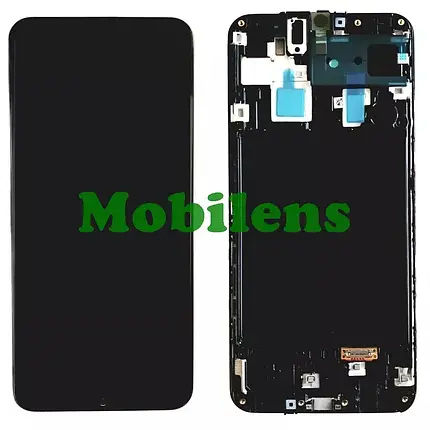 Samsung A305, Galaxy A30 Дисплей + пачскрин (модуль) чорний *в рамці Original AMOLED *Ref, фото 1