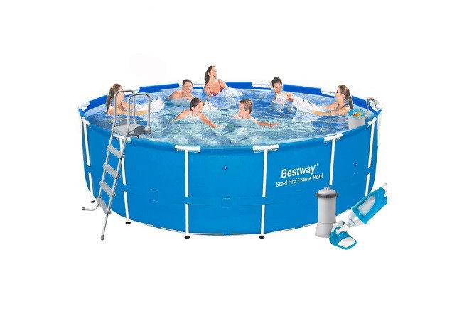Каркасный бассейн Bestway 5612U комплектация 5, 427 х 132 см (3 785 л/ч, лестница, тент, подстилка, набор), фото 1