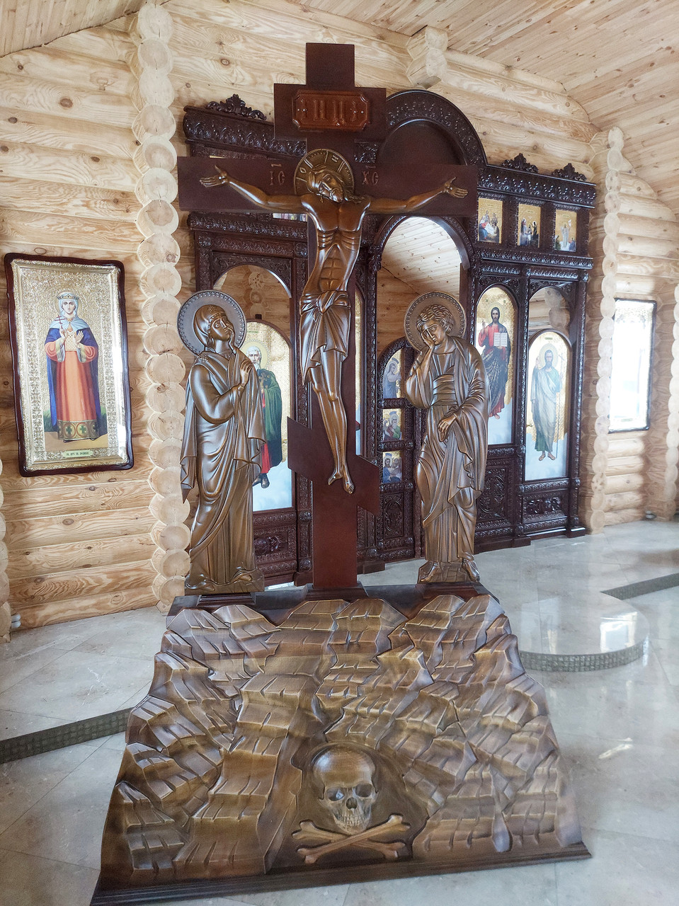 Голгофа велика церковна з різьбленої вільхи 260х150 см (спецзаказ)