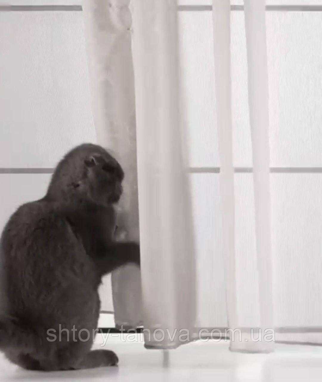 Тюль антикігіть, гардина антикігіть на відріз, тюлева сітка антивандальна без посередників, білий, Туреччина, фото 1