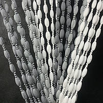 Штори кисея для спальні будинку кухні, штори нитки в зал хол передпокій, штори-нитки в спальню Графіт-сіро-білі (NB-308), фото 6