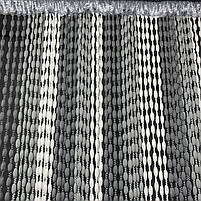 Штори кисея для спальні будинку кухні, штори нитки в зал хол передпокій, штори-нитки в спальню Графіт-сіро-білі (NB-308), фото 4