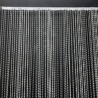 Штори кисея для спальні будинку кухні, штори нитки в зал хол передпокій, штори-нитки в спальню Графіт-сіро-білі (NB-308), фото 3