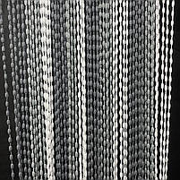 Штори кисея для спальні будинку кухні, штори нитки в зал хол передпокій, штори-нитки в спальню Графіт-сіро-білі (NB-308), фото 10