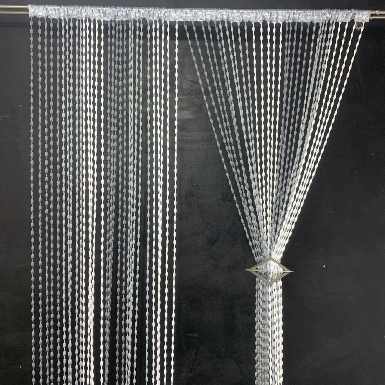 Штори кисея для спальні будинку кухні, штори нитки в зал хол передпокій, штори-нитки в спальню Графіт-сіро-білі (NB-308), фото 1