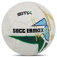 М'яч футбольний професійний HYBRID SOCCERMAX FB-4190 №5 PU білий-зелений