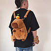 Рюкзак-іграшка капібара з мандаринкою на голові пухнастий плюшевий рюкзак корейський для дітей та дорослих, фото 9