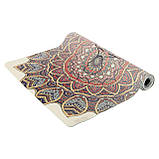 Килимок для йоги лляний двошаровий Спокій Лотоса 183x61x0.3 см Record FI-7156-3, фото 3