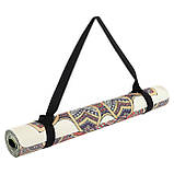 Килимок для йоги лляний двошаровий Спокій Лотоса 183x61x0.3 см Record FI-7156-3, фото 8