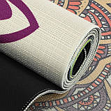 Килимок для йоги лляний двошаровий Спокій Лотоса 183x61x0.3 см Record FI-7156-3, фото 5