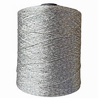 Італійська мікропайєтка 2 мм на основі, сірий з срібною пайєткою (Пряжа поліестер)