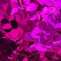 Конфеті кружечки маленькі, малиновий металік 15 мм, 50 грамів (Китай)