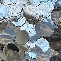 Конфеті кружечки срібні 15 мм, 1 кг (Китай)