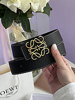 Loewe Anagram Belt in Pebble Grain Calfskin Black/Gold 105 х 3.8 см