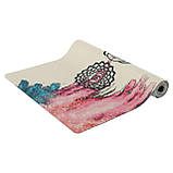 Килимок для йоги лляний двошаровий Чакри Акварель 183x61x0.3 см Record FI-7156-4, фото 3