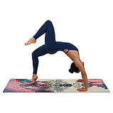 Килимок для йоги лляний двошаровий Чакри Акварель 183x61x0.3 см Record FI-7156-4, фото 7