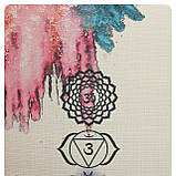 Килимок для йоги лляний двошаровий Чакри Акварель 183x61x0.3 см Record FI-7156-4, фото 4