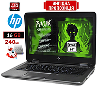 Ноутбук HP probook 645 g2 14" / 4 ядра AMD A10 8700b Ddr3 16gb / SSD 240gb / Amd Radeon R6 Web-cam