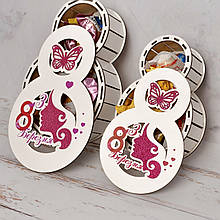 Подарункова коробка Вісімка 25 см Бокс для цукерок. Подарунок на 8 березня, 14 лютого, День народження! тест