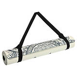 Килимок для йоги лляний двошаровий Чакри Мандала 183x61x0.3 см Record FI-7157-1, фото 8